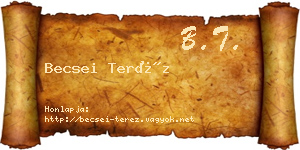 Becsei Teréz névjegykártya